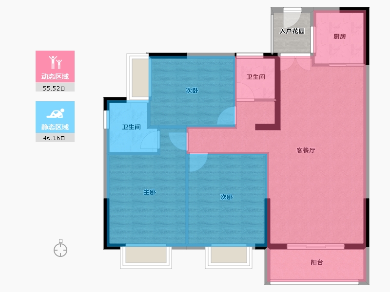 贵州省-安顺市-天瀑城-95.33-户型库-动静分区