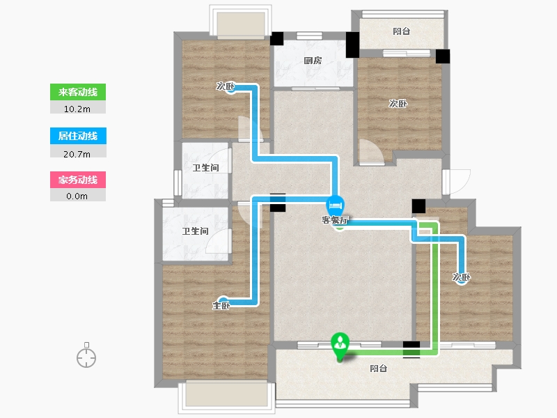 福建省-龙岩市-汀州红府天湖玺-100.77-户型库-动静线