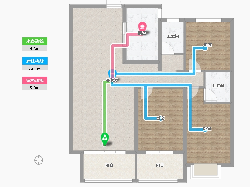 山东省-菏泽市-中央公馆·文庭雅苑-109.60-户型库-动静线