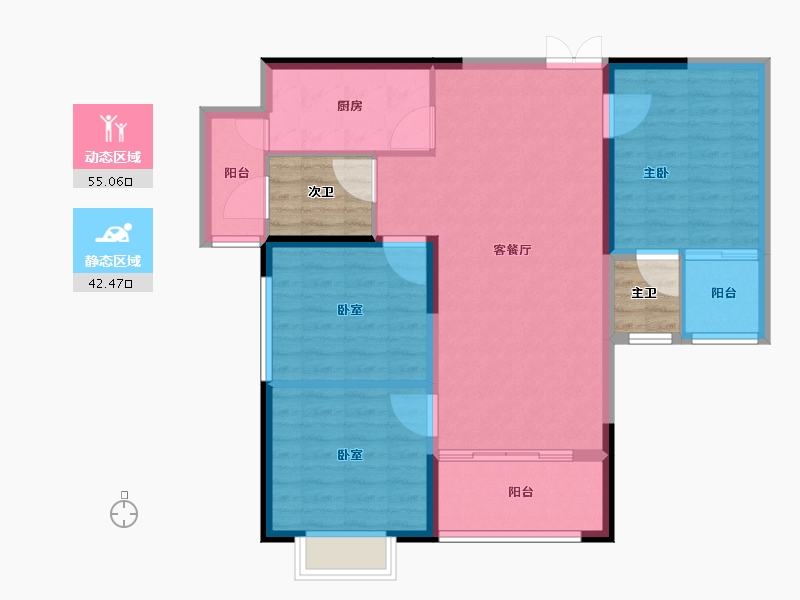 山东省-菏泽市-天正中央大街-95.33-户型库-动静分区