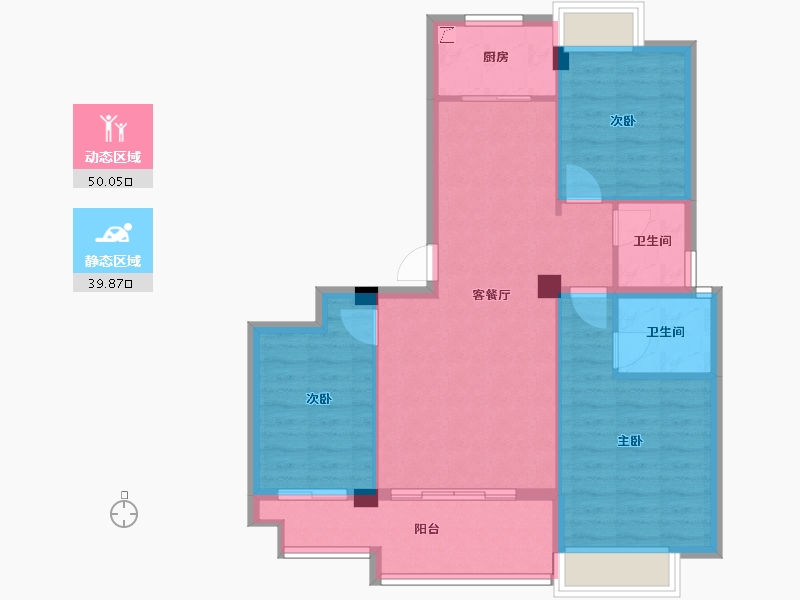 福建省-龙岩市-汀州红府天湖玺-80.80-户型库-动静分区