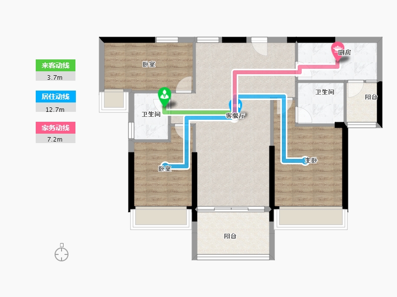 广东省-梅州市-客天下碧桂园-86.40-户型库-动静线