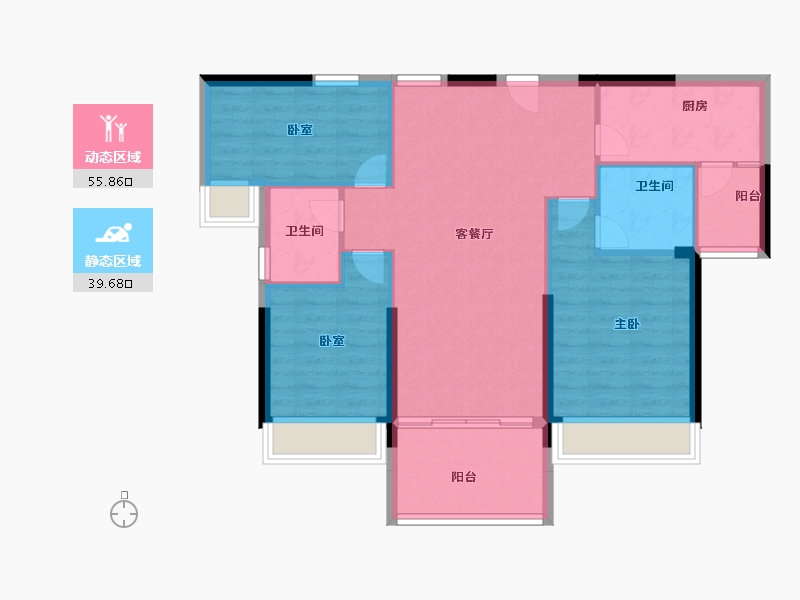 广东省-梅州市-客天下碧桂园-86.40-户型库-动静分区