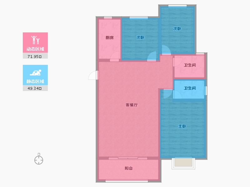 河南省-信阳市-建奇公园里-109.86-户型库-动静分区