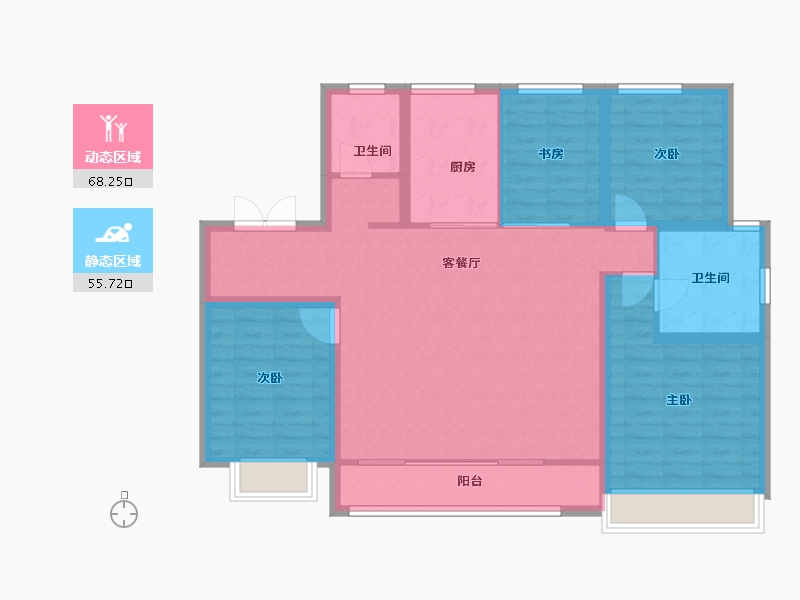 天津-天津市-绿城·水西雲庐-112.01-户型库-动静分区