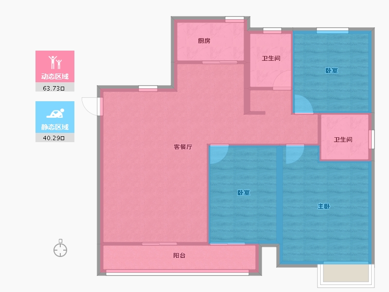 安徽省-宿州市-翔豪·新都-94.40-户型库-动静分区