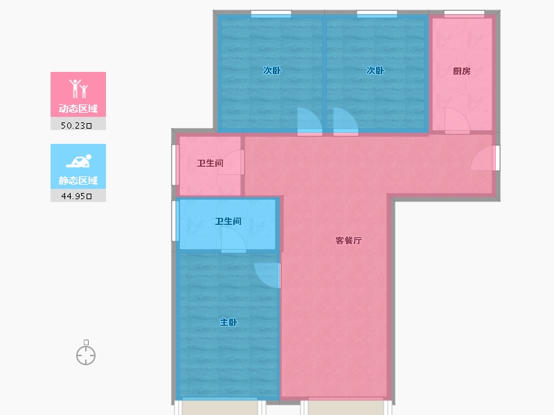 北京-北京市-中海汇智里-85.96-户型库-动静分区