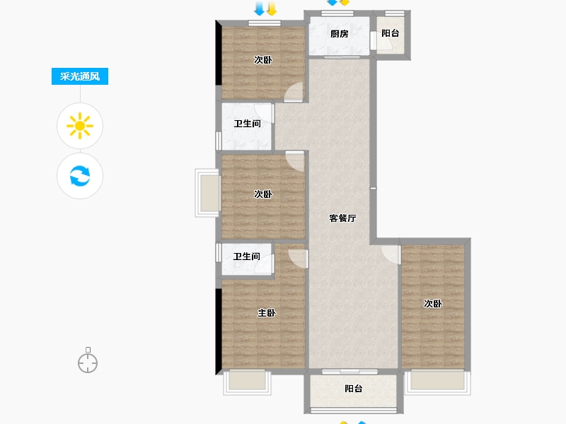 安徽省-宿州市-彼岸星城·融耀-112.80-户型库-采光通风