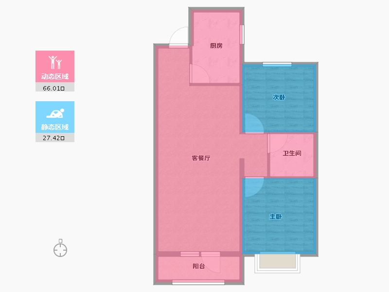 山西省-太原市-华润•中海•凯旋门-84.61-户型库-动静分区