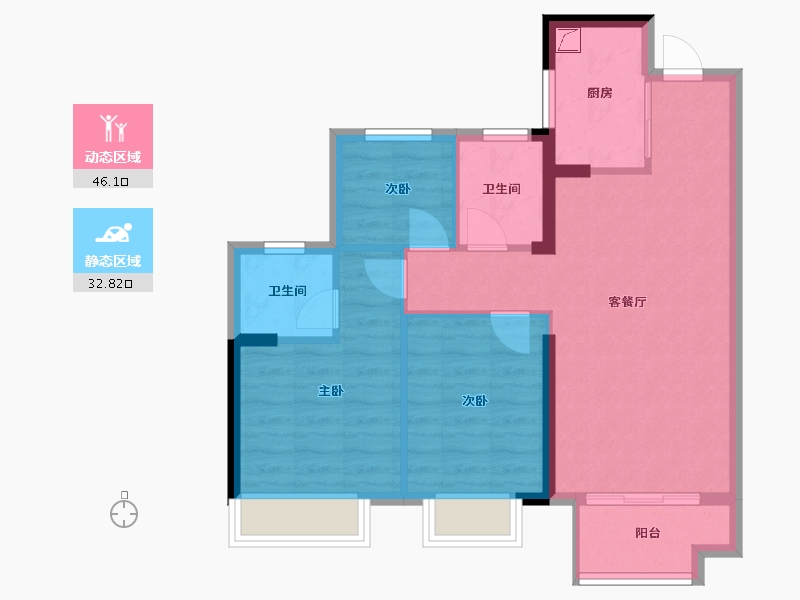 福建省-龙岩市-龙地东尚湾-70.40-户型库-动静分区