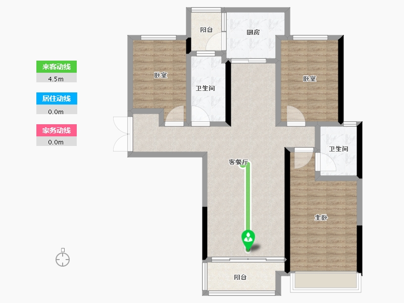 河南省-漯河市-建业西城森林半岛三期·云熙府-108.01-户型库-动静线