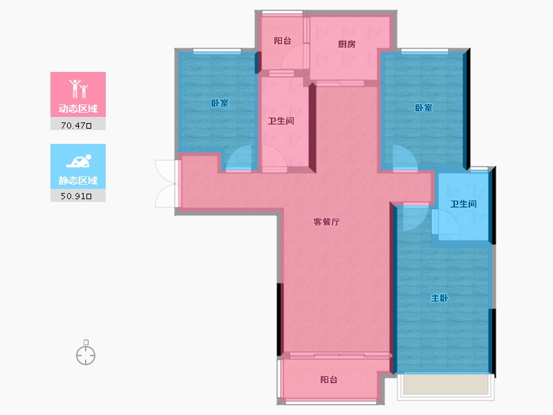 河南省-漯河市-建业西城森林半岛三期·云熙府-108.01-户型库-动静分区