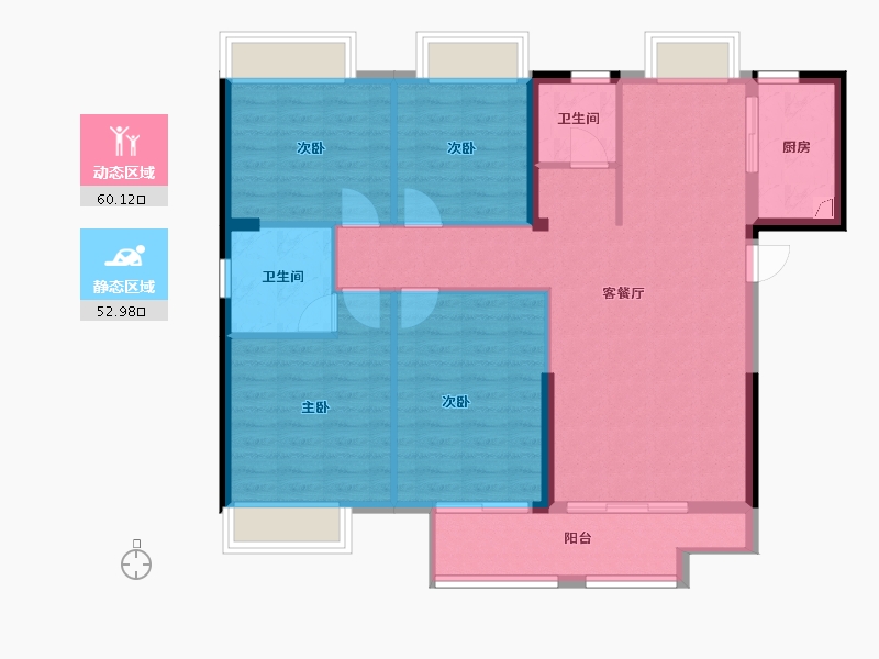 福建省-龙岩市-龙地东尚湾-102.64-户型库-动静分区