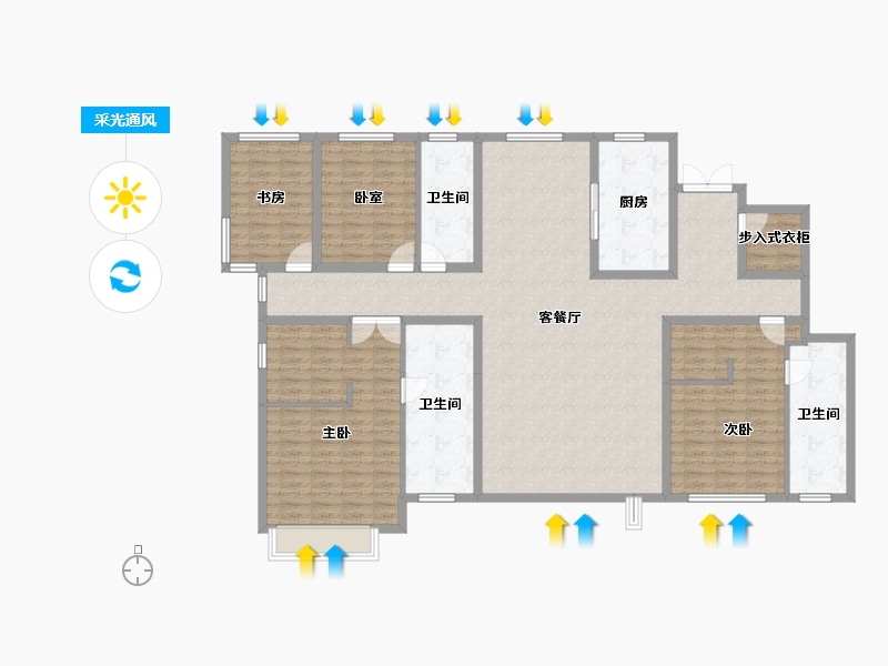 河北省-石家庄市-天山国府壹號-171.20-户型库-采光通风