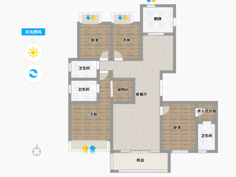 湖北省-恩施土家族苗族自治州-武汉城建中港城-116.46-户型库-采光通风