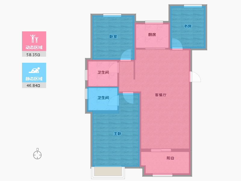 安徽省-宿州市-翔豪·新都-94.40-户型库-动静分区