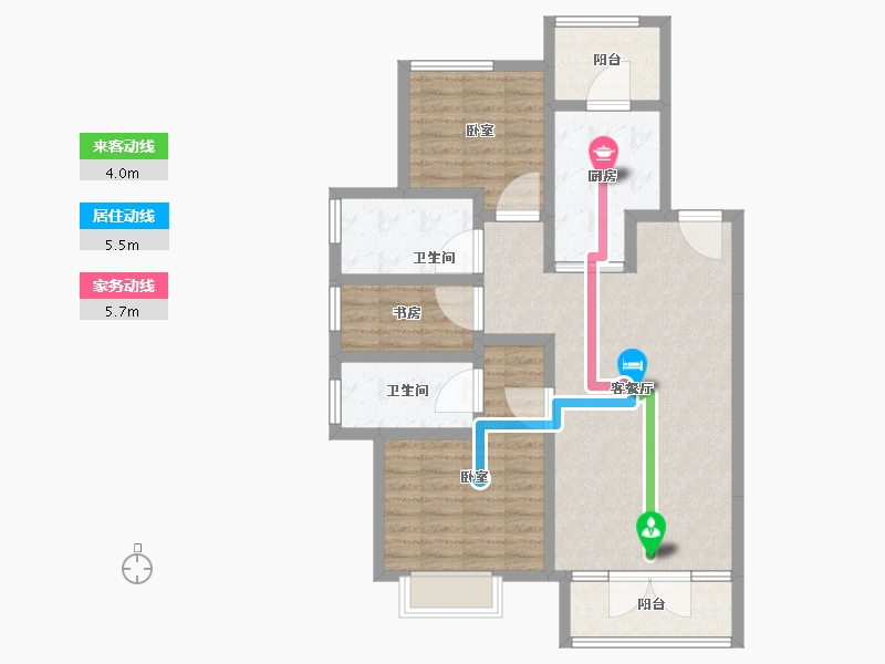 河北省-承德市-中冶兴隆新城·红石郡-92.00-户型库-动静线