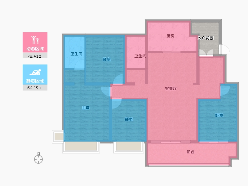 山东省-菏泽市-中央公馆·文庭雅苑-135.20-户型库-动静分区