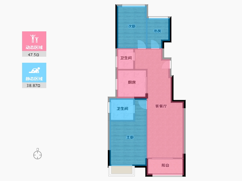 北京-北京市-金地·璟宸-77.85-户型库-动静分区