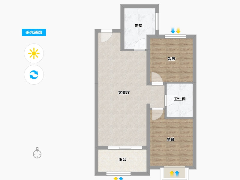 山西省-晋中市-金科·博翠天宸-61.50-户型库-采光通风