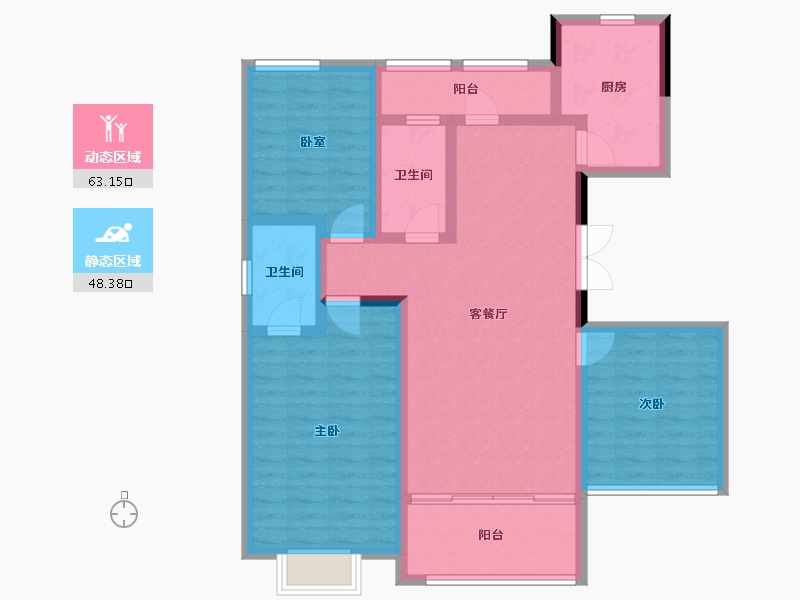 河北省-承德市-中冶兴隆新城·红石郡-99.07-户型库-动静分区