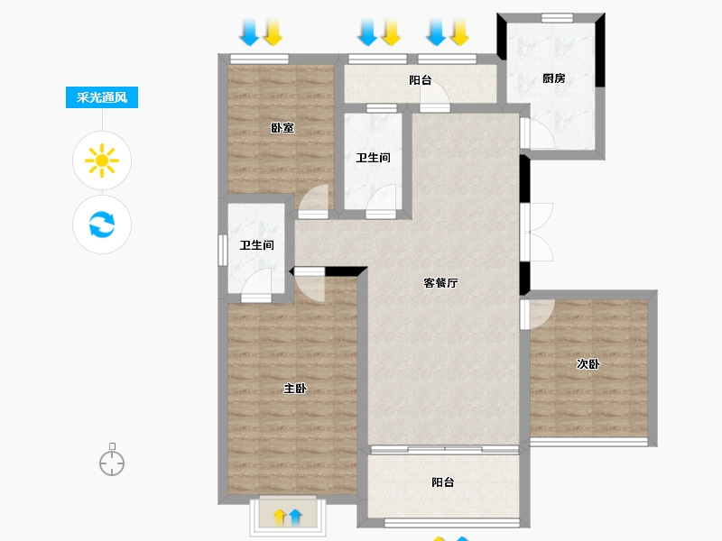 河北省-承德市-中冶兴隆新城·红石郡-99.07-户型库-采光通风