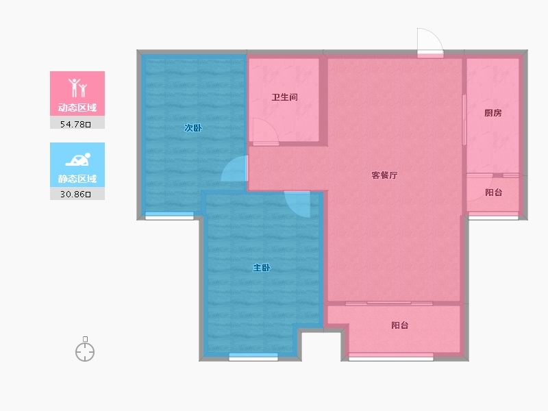 山西省-太原市-竞杰·常青藤-77.70-户型库-动静分区