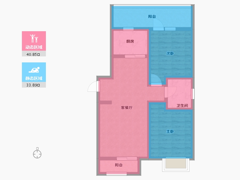 河北省-承德市-中冶兴隆新城·红石郡-65.01-户型库-动静分区