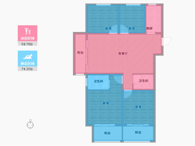 山东省-菏泽市-中央公馆·文庭雅苑-120.19-户型库-动静分区