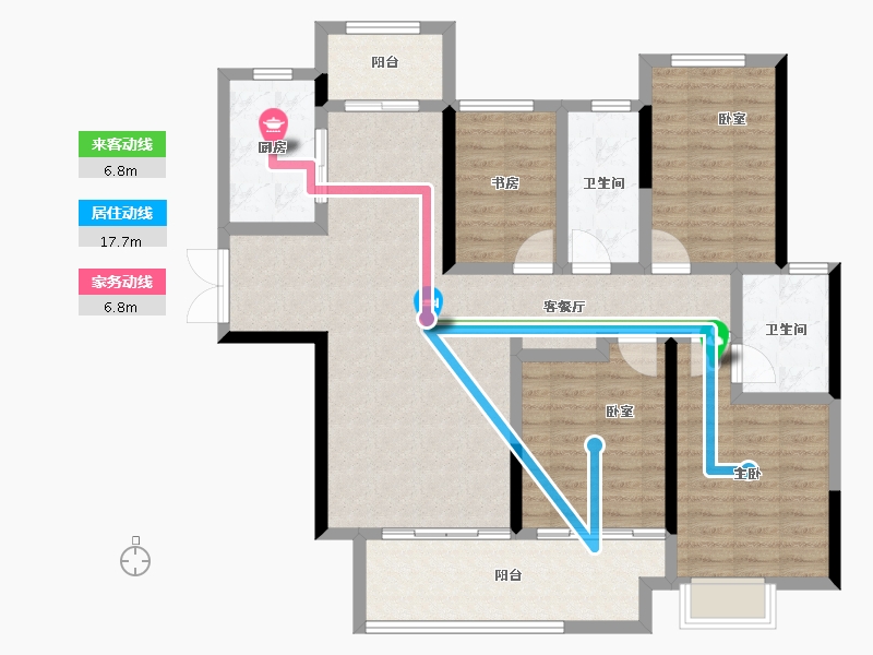 河南省-漯河市-建业西城森林半岛三期·云熙府-115.20-户型库-动静线