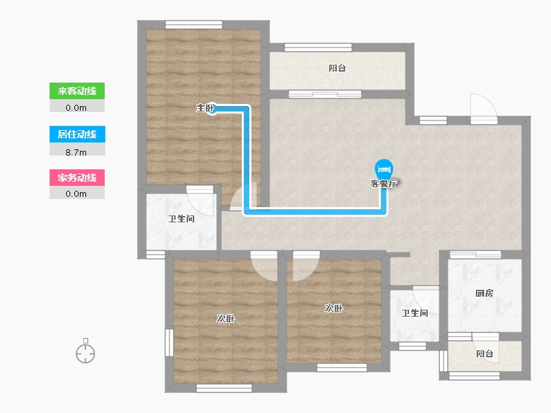 四川省-遂宁市-金宏·青龙湾-87.53-户型库-动静线