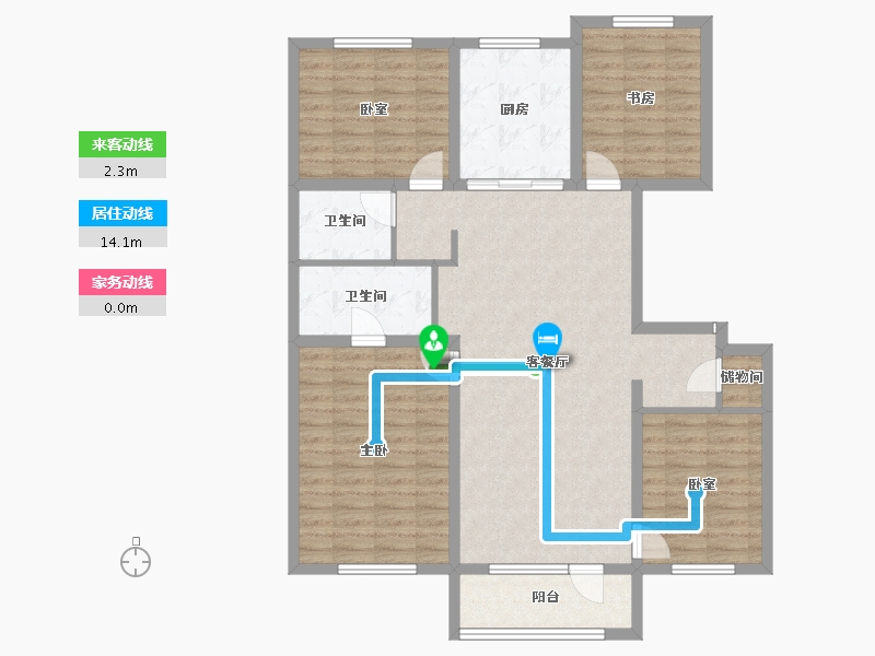 辽宁省-盘锦市-盘锦万科城·如园-111.90-户型库-动静线