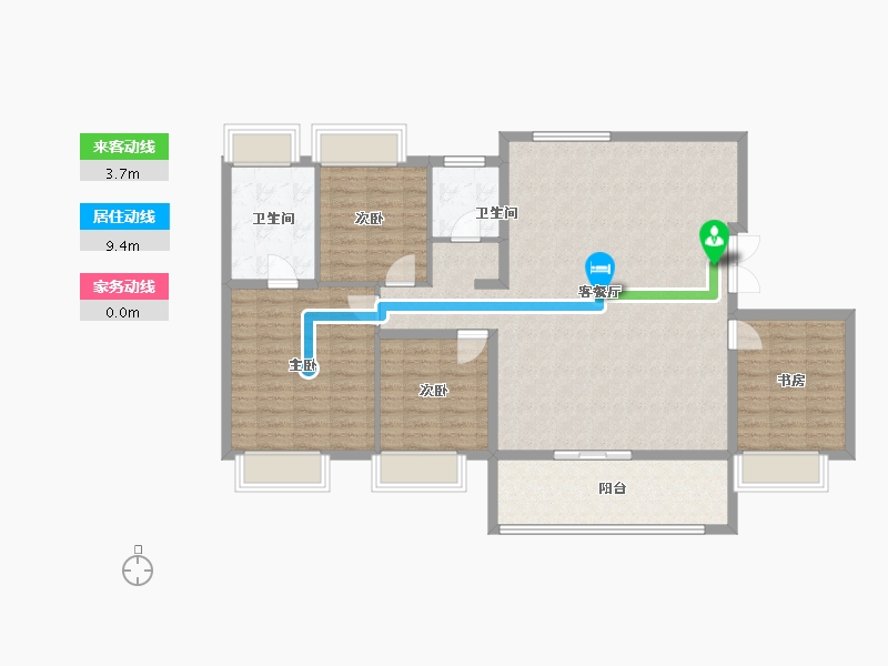 江苏省-苏州市-万科东方雅苑-117.22-户型库-动静线