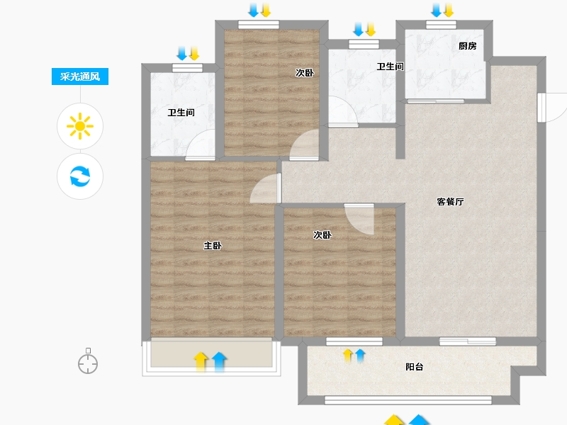 河南省-许昌市-中梁西都府-92.00-户型库-采光通风