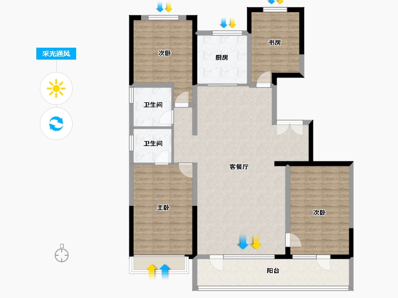 河北省-石家庄市-保利云上-142.62-户型库-采光通风