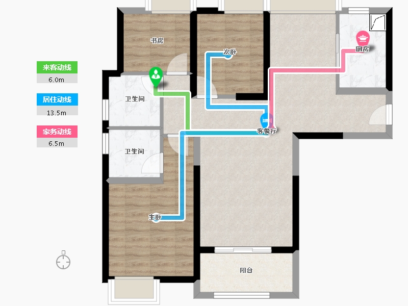 湖北省-武汉市-鹏湖湾-82.36-户型库-动静线