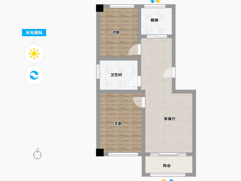 山东省-烟台市-晓龙子文学府-62.41-户型库-采光通风