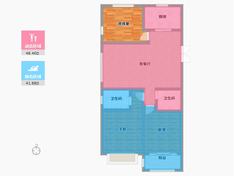 河北省-邢台市-盛世熙府大院-92.41-户型库-动静分区