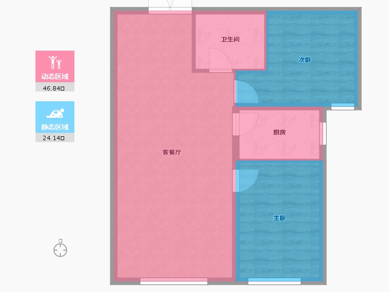 内蒙古自治区-通辽市-逸美华庭·岚郡-64.41-户型库-动静分区