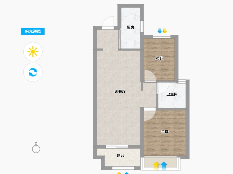 浙江省-温州市-置信弘润海上传奇-56.00-户型库-采光通风