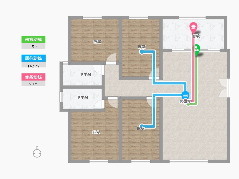 青海省-西宁市-九洲河畔世家-140.80-户型库-动静线