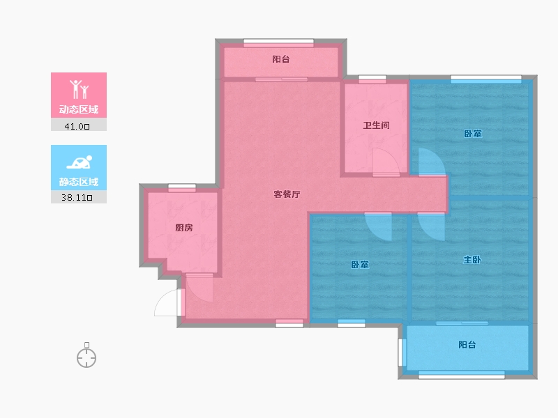 湖北省-武汉市-华腾园-78.00-户型库-动静分区