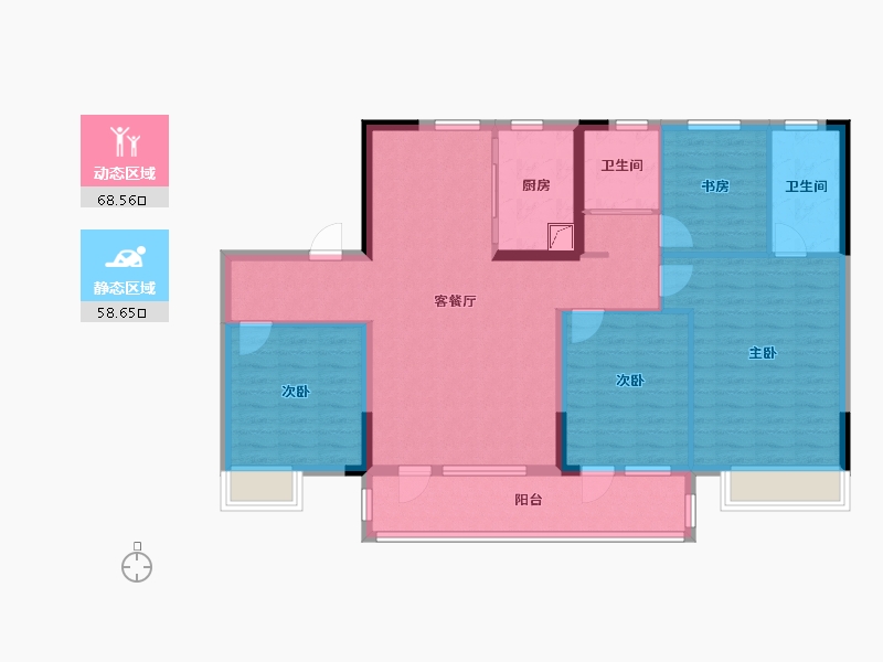 山东省-潍坊市-潍坊碧桂园天-114.40-户型库-动静分区