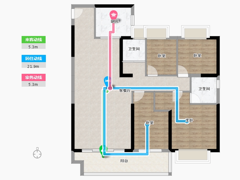 湖南省-郴州市-临武碧桂园-109.99-户型库-动静线