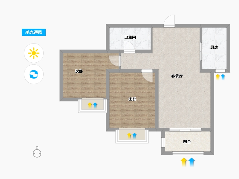 河北省-邢台市-新华里188号-68.08-户型库-采光通风