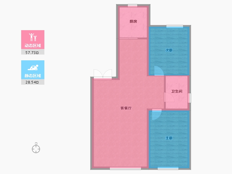 内蒙古自治区-通辽市-逸美华庭·岚郡-78.44-户型库-动静分区