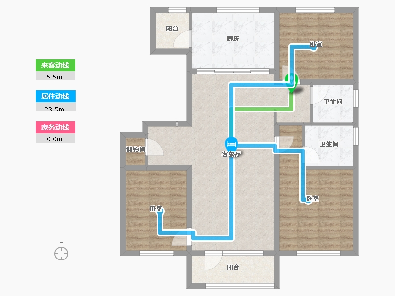 辽宁省-盘锦市-盘锦万科城·如园-99.09-户型库-动静线