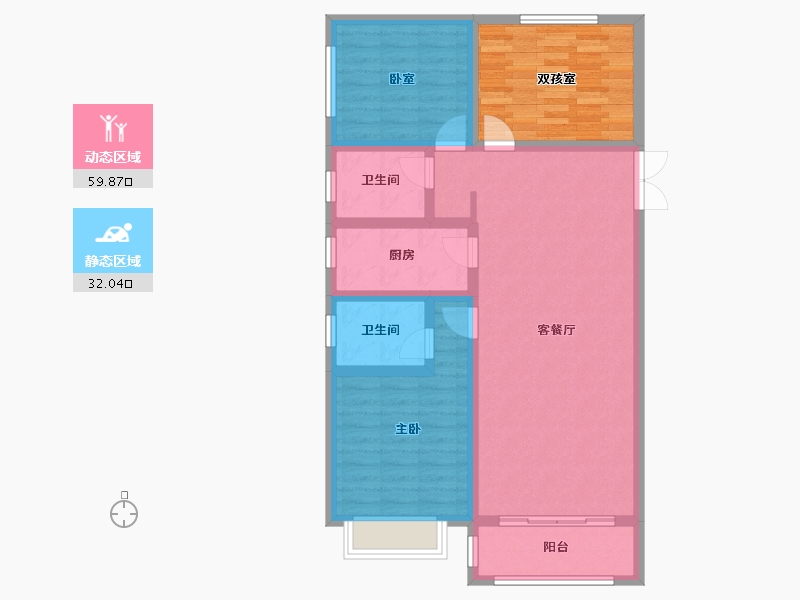 河北省-邢台市-盛世熙府大院-93.98-户型库-动静分区