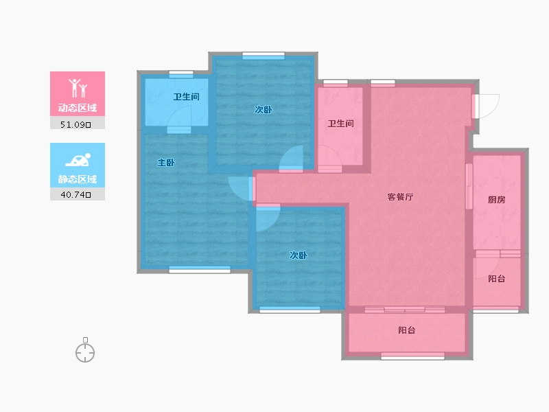 四川省-遂宁市-金宏·青龙湾-80.61-户型库-动静分区