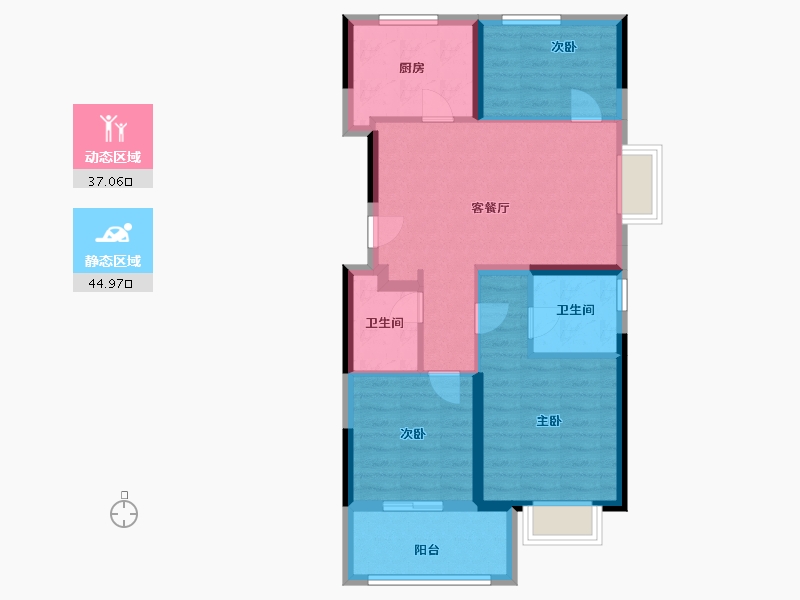 上海-上海市-保利天汇-72.80-户型库-动静分区